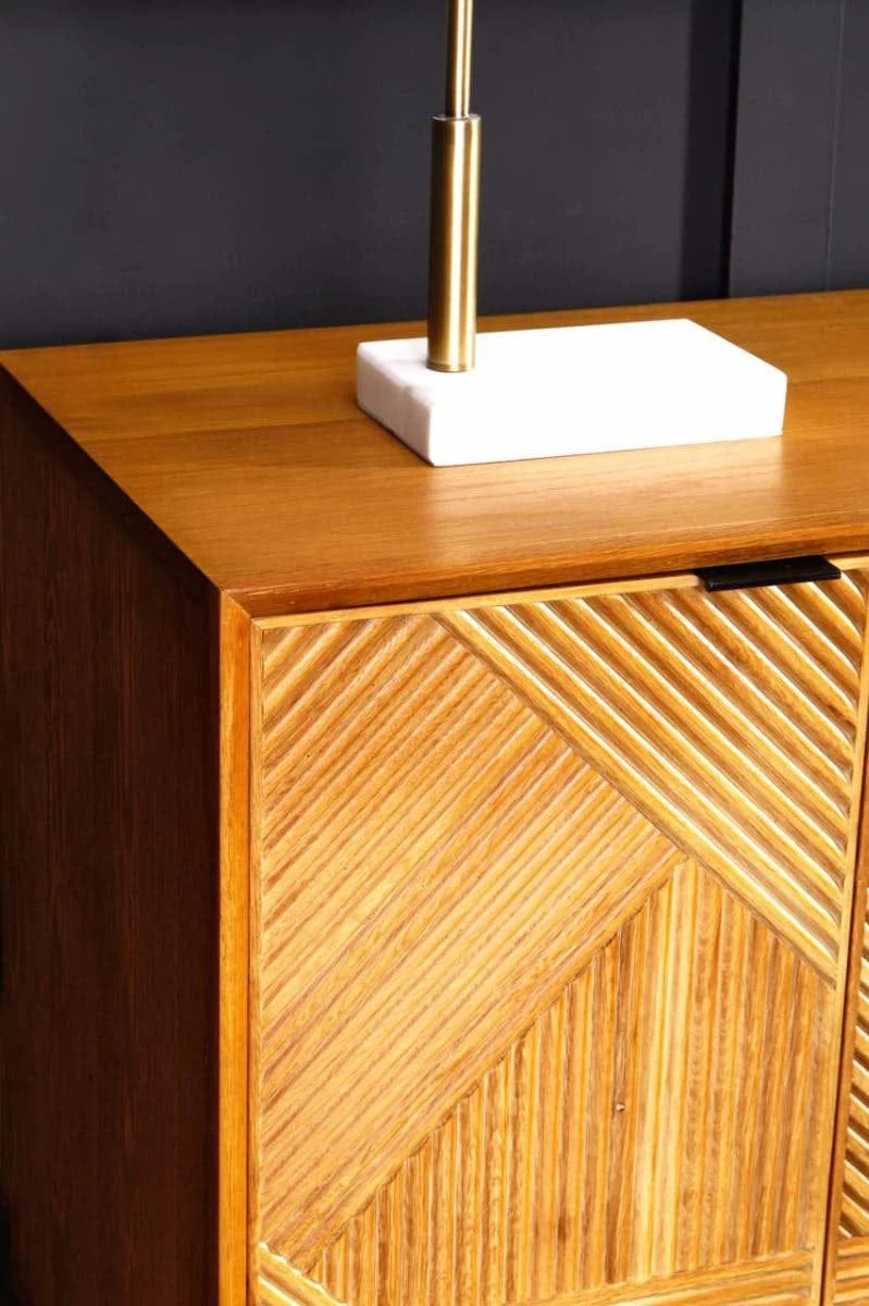 Jakara Natural Finish Sideboard with 4 Doors and 3 Drawers - Image 8