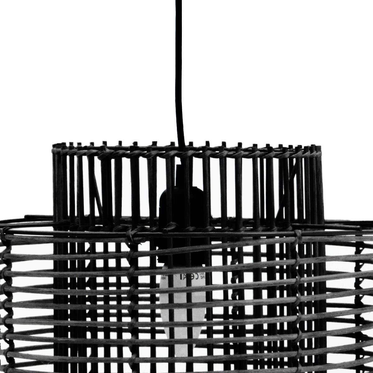 Jaya Black Rattan Overlapping Pendant Light - Image 5