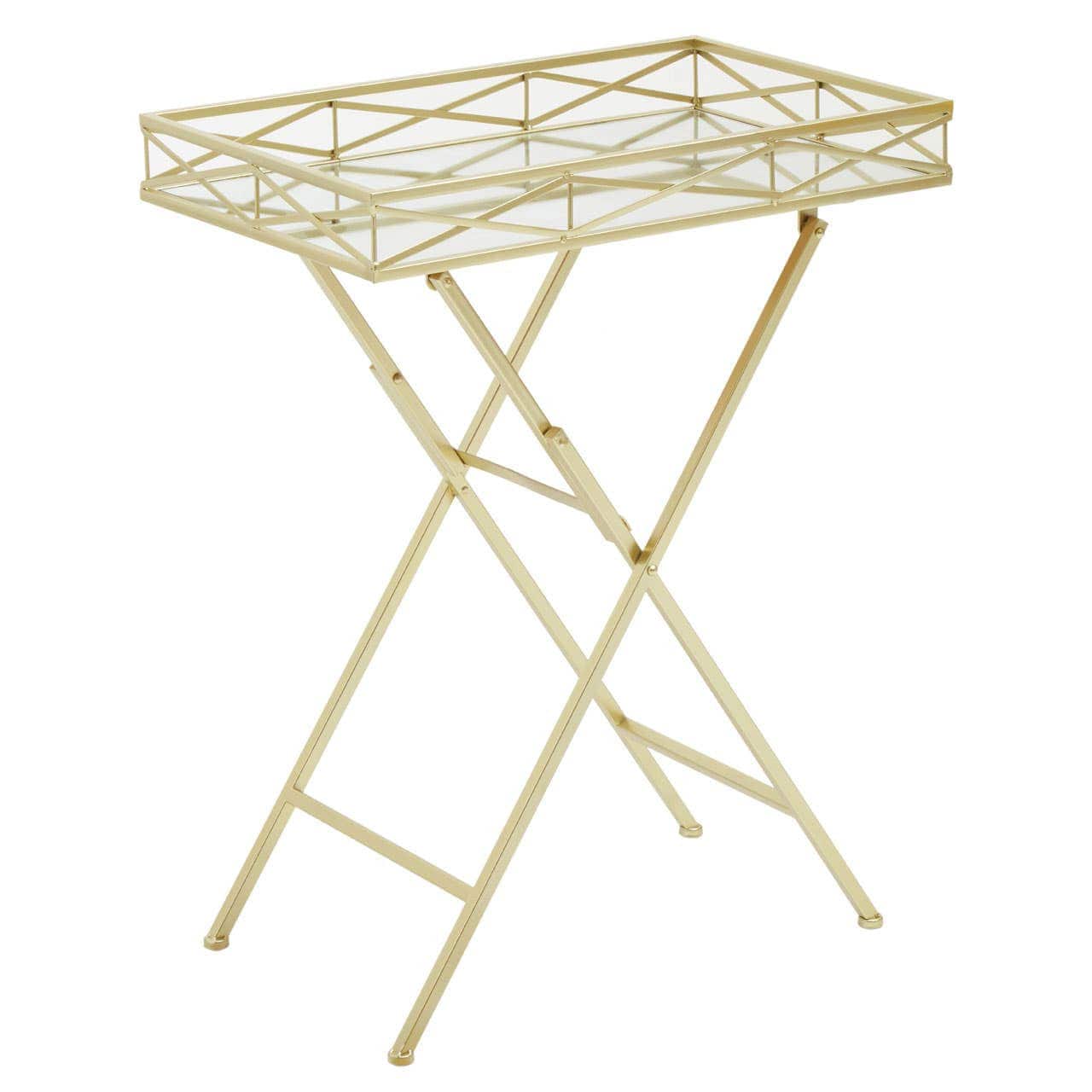 Jolie Rectangle Gold Tray Table - Image 2