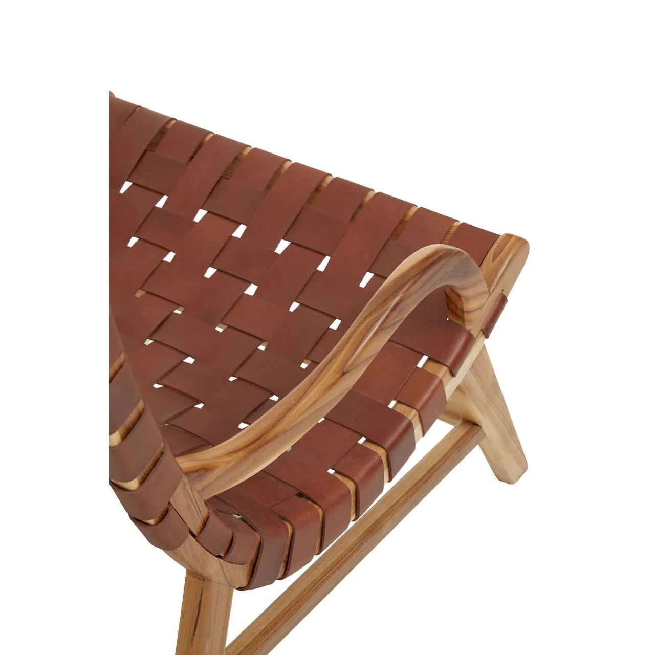 Kendari Brown Woven Leather Chair - Image 10