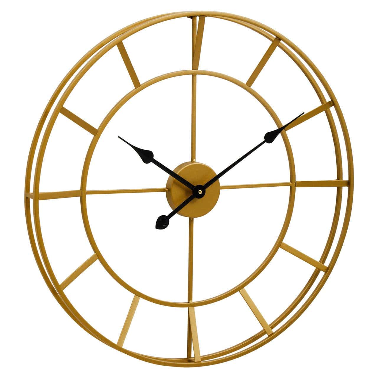 Kent 60cm Dia Large Gold Finish Metal Wall Clock - Image 2