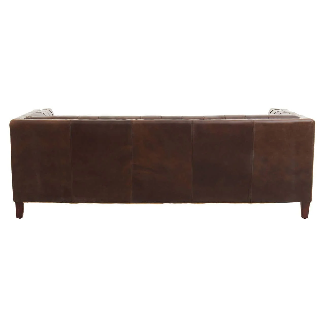 King Three Seater Dark Brown Leather Modern Chesterfield Sofa - Image 4