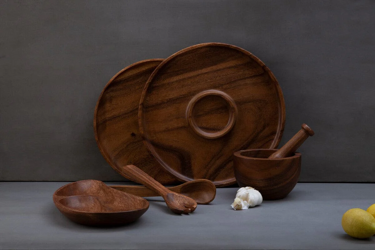 Kora Acacia Wood Tapered Mortar and Pestle - Image 5