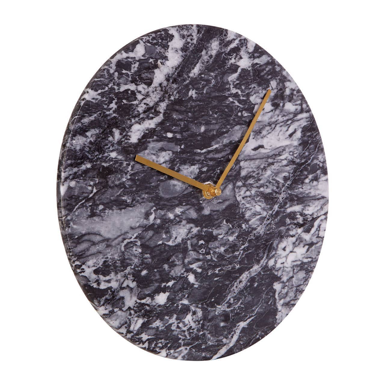 Lamonte 30cm Dia Black Marble Wall Clock - Image 2