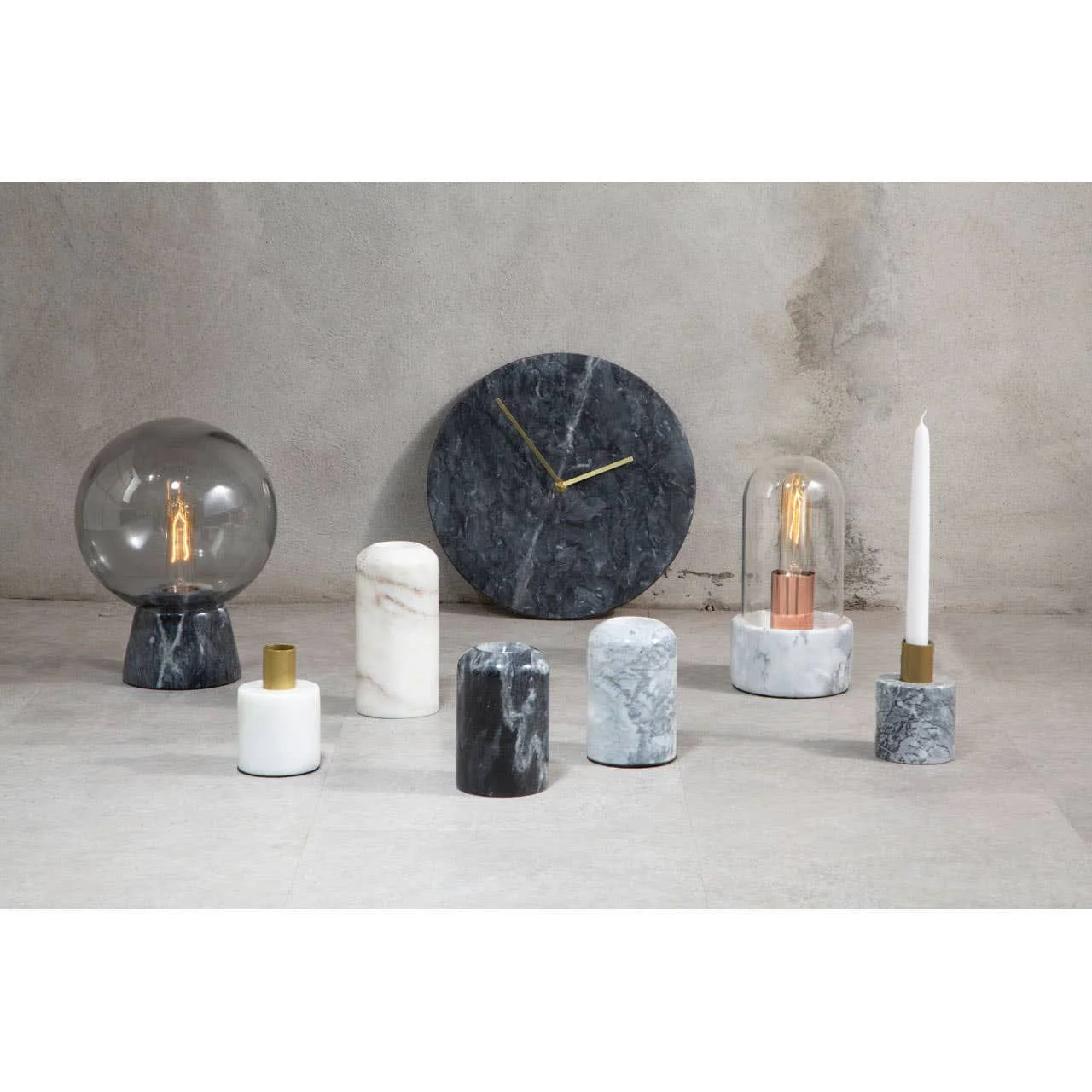 Lamonte 30cm Dia Black Marble Wall Clock - Image 5