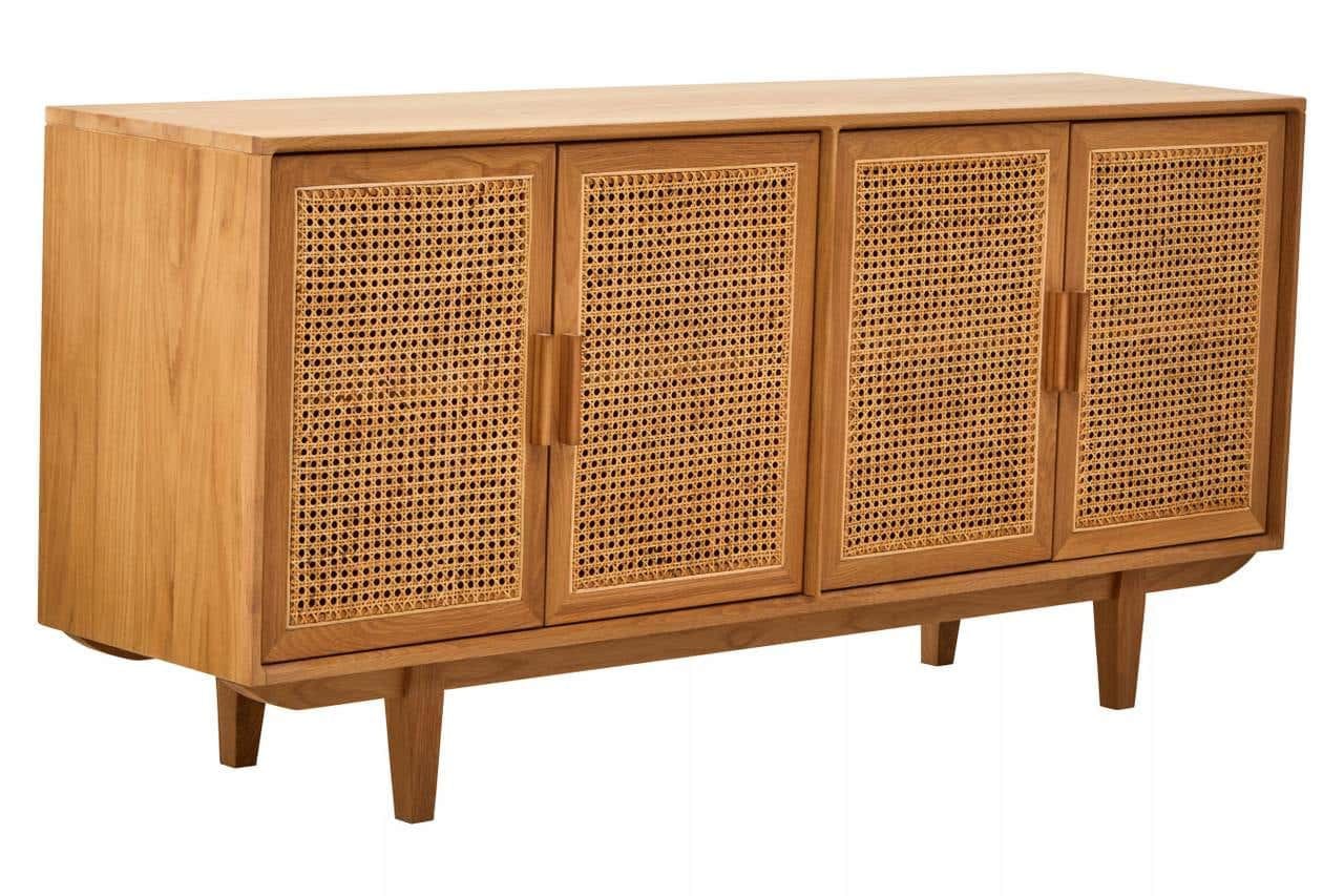Lyon Rattan and Oak Wood 4 Door Sideboard - Image 3