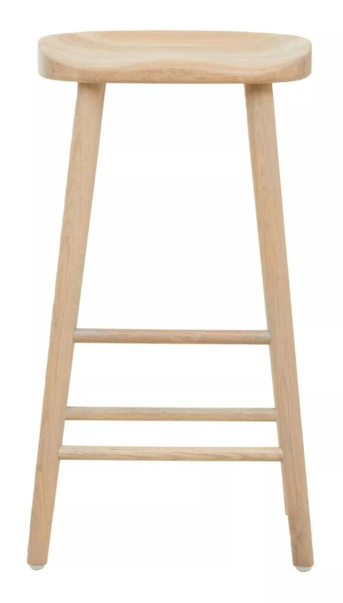 Lyon Washed Grey Oak Wood Bar Stool - Image 2