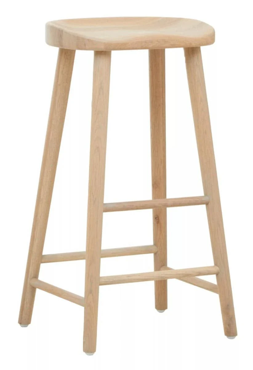 Lyon Washed Grey Oak Wood Bar Stool - Image 3