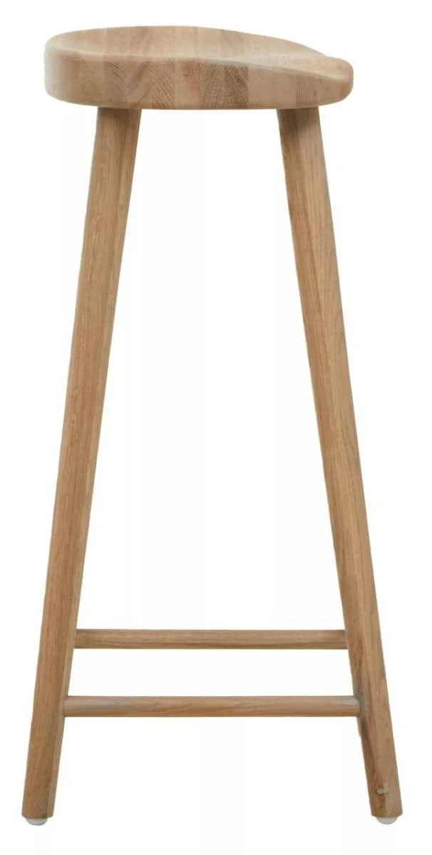 Lyon Washed Grey Oak Wood Bar Stool - Image 4