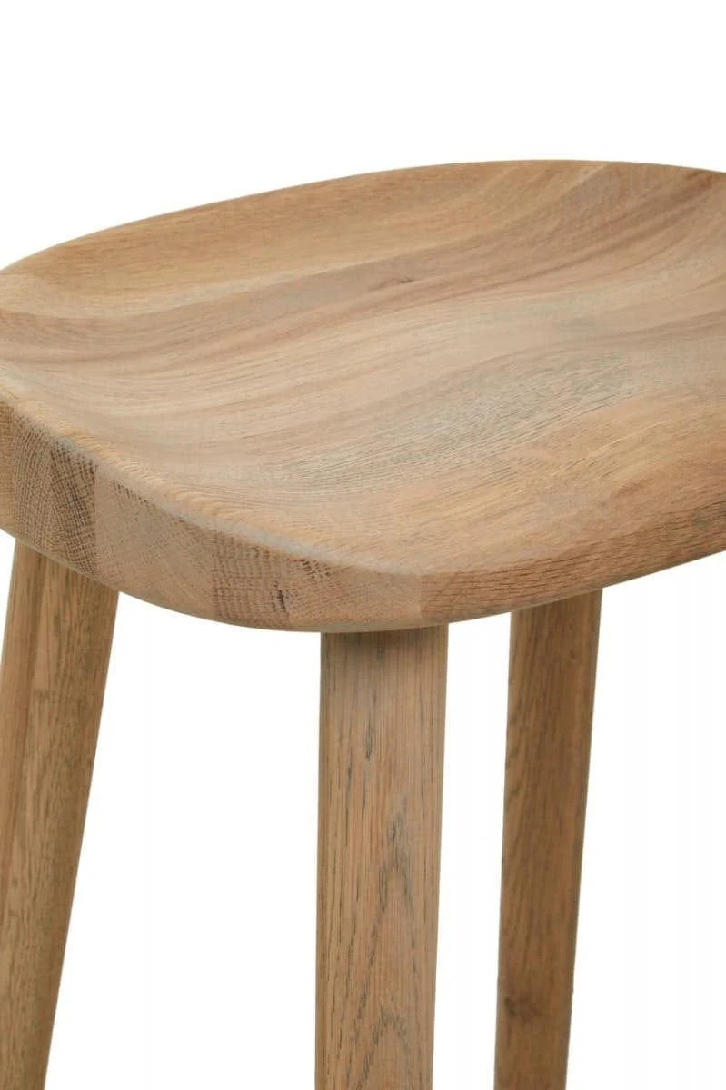 Lyon Washed Grey Oak Wood Bar Stool - Image 7