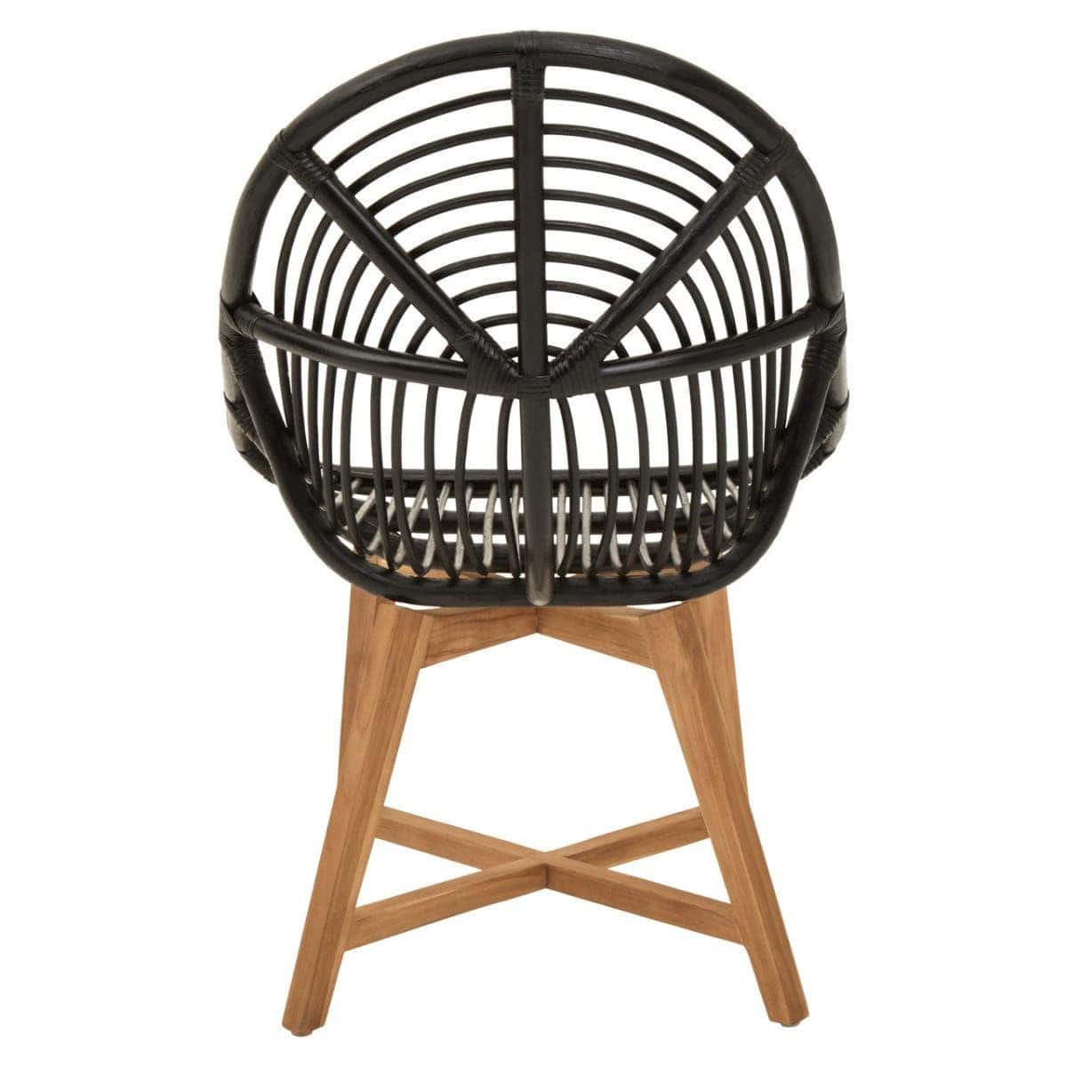 Manado Black Natural Rattan And Teak Chair - Image 4