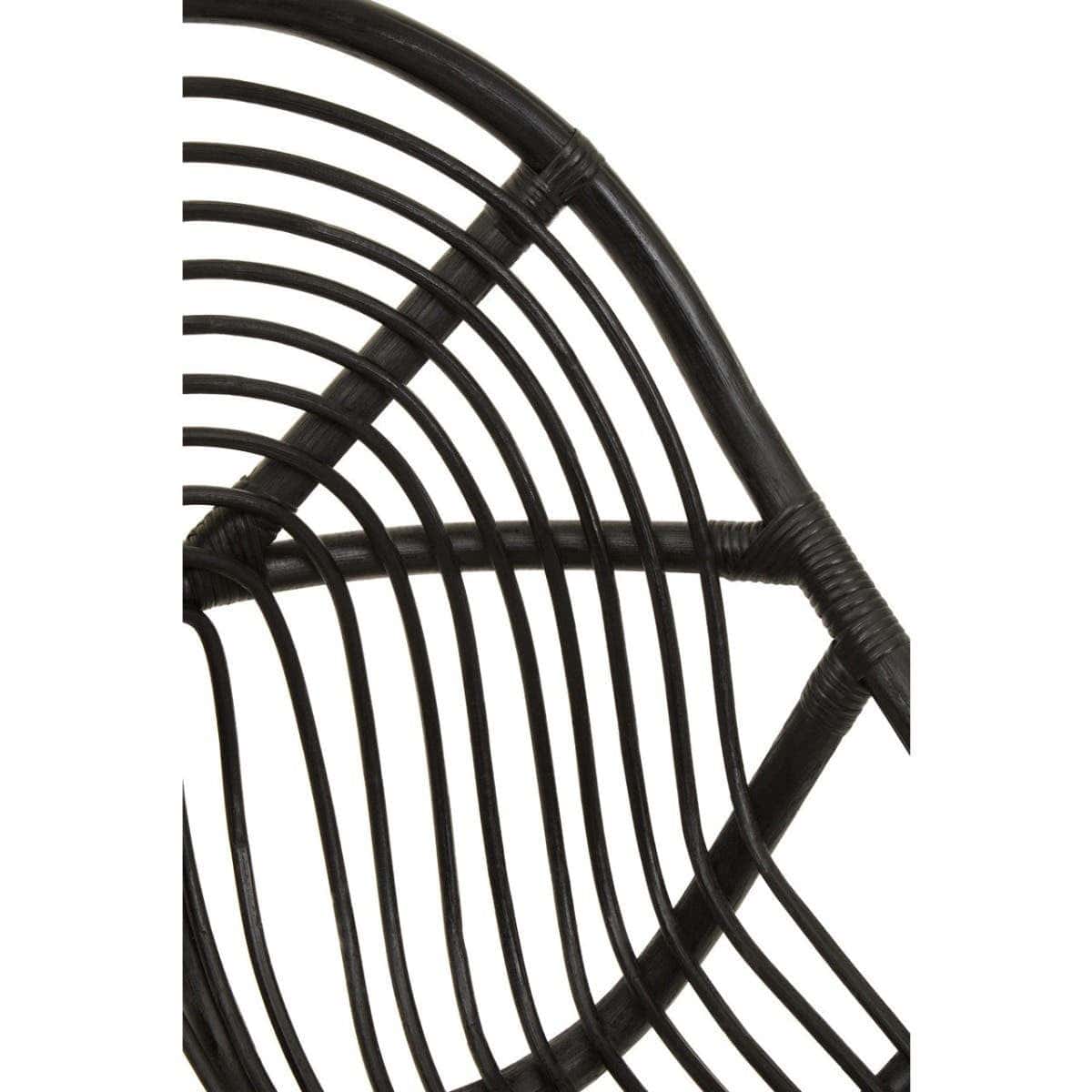 Manado Black Natural Rattan And Teak Chair - Image 5