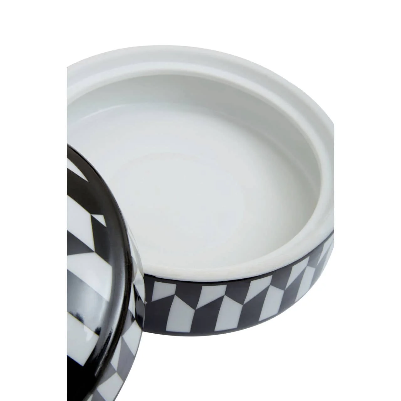 Marlo Small Black and White Geometric Print Ceramic Trinket Box - Image 10