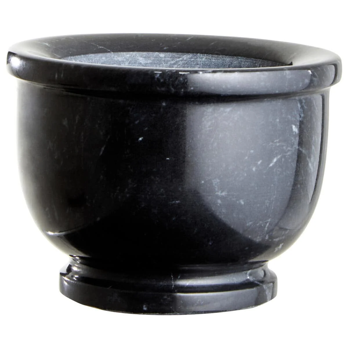 Marmore Black Marble Mortar and Pestle With Rim - Image 2