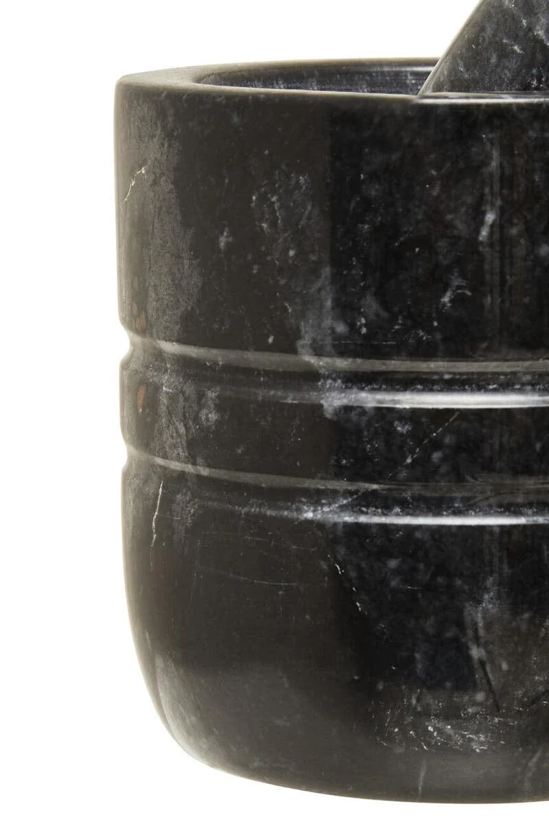 Marmore Black Marble Textured Mortar And Pestle - Image 11