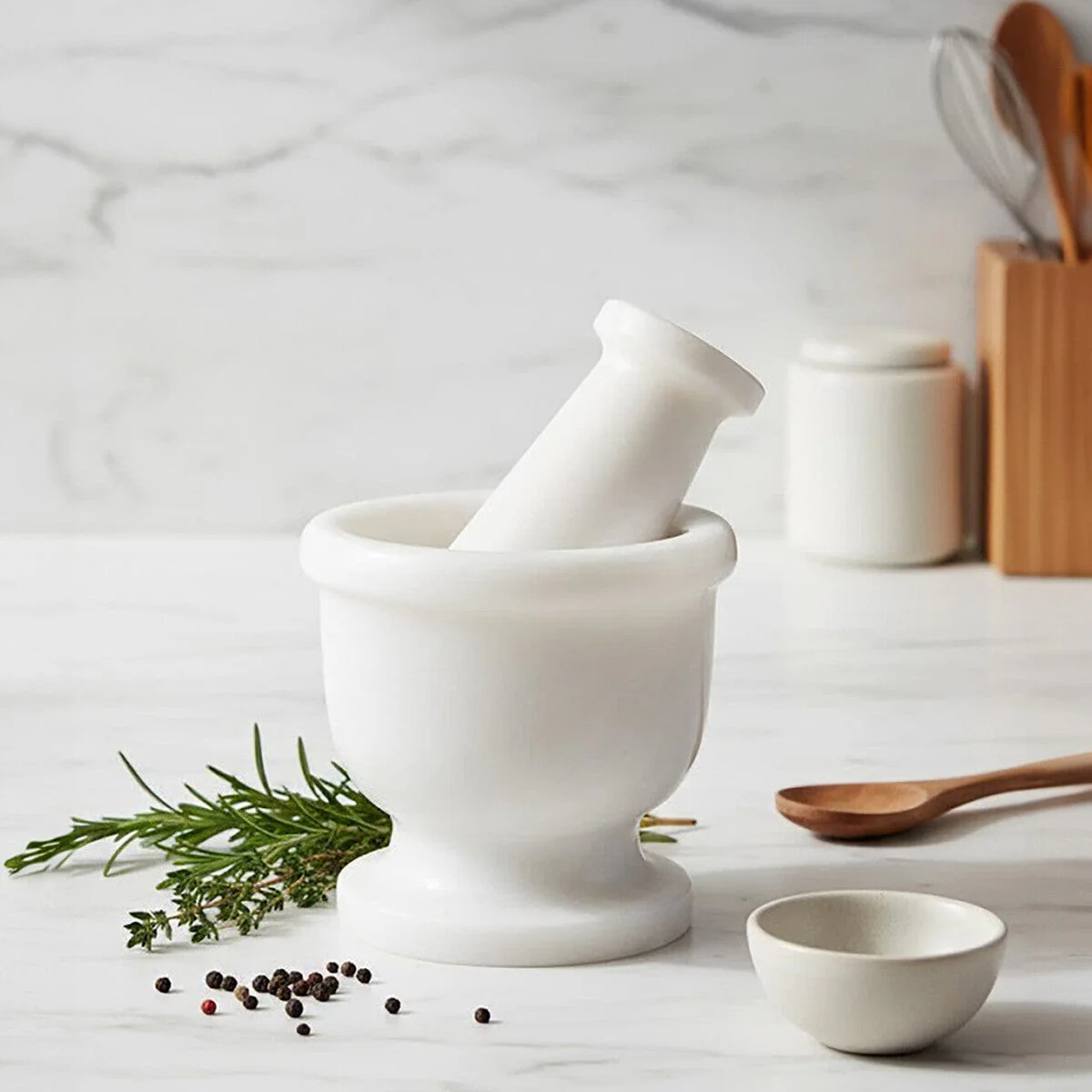 Marmore White Marble Mortar And Pestle - Image 8