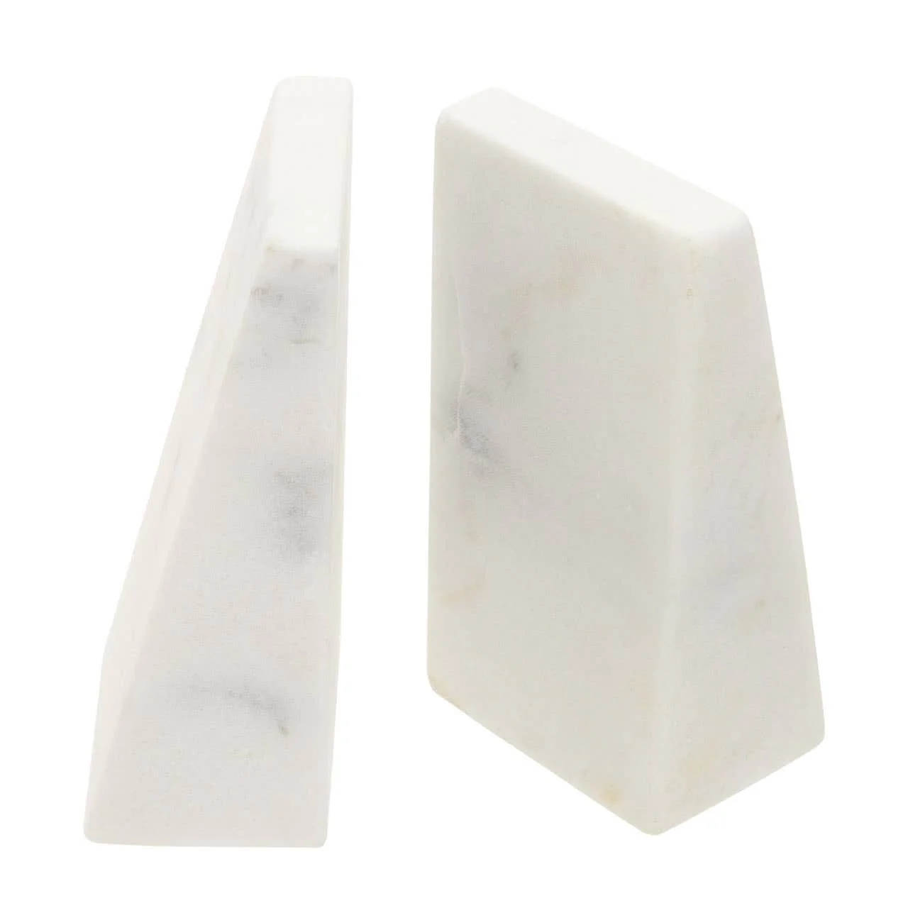 Marris Set Of 2 White Marble Bookends - Image 3