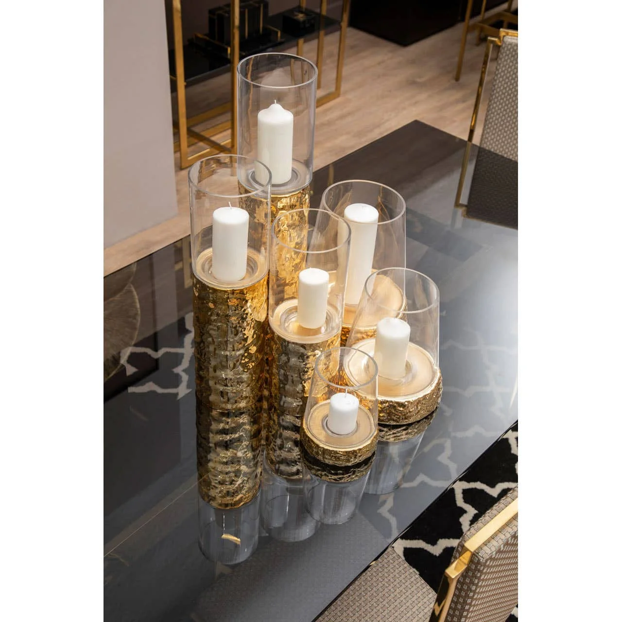 Martele Small Gold Hurricane Candle Holder - Image 5
