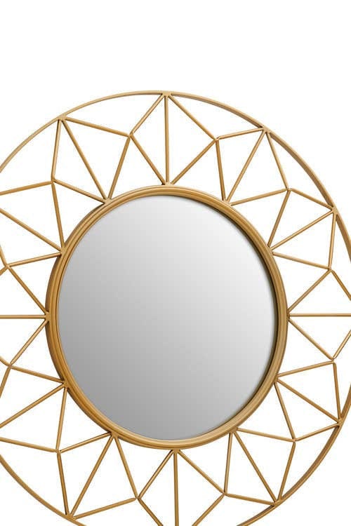Matera 3D Round Gold Wall Mirror - Image 4