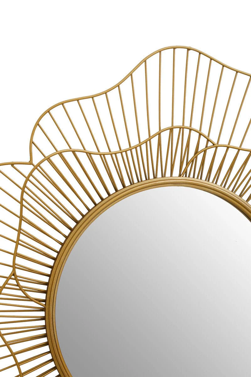 Matera Gold Flower Wall Mirror - Image 3