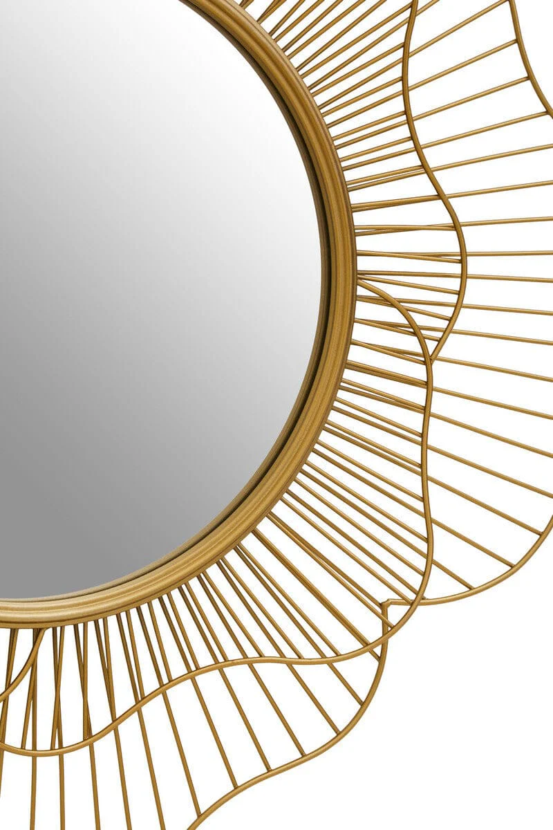 Matera Gold Flower Wall Mirror - Image 4