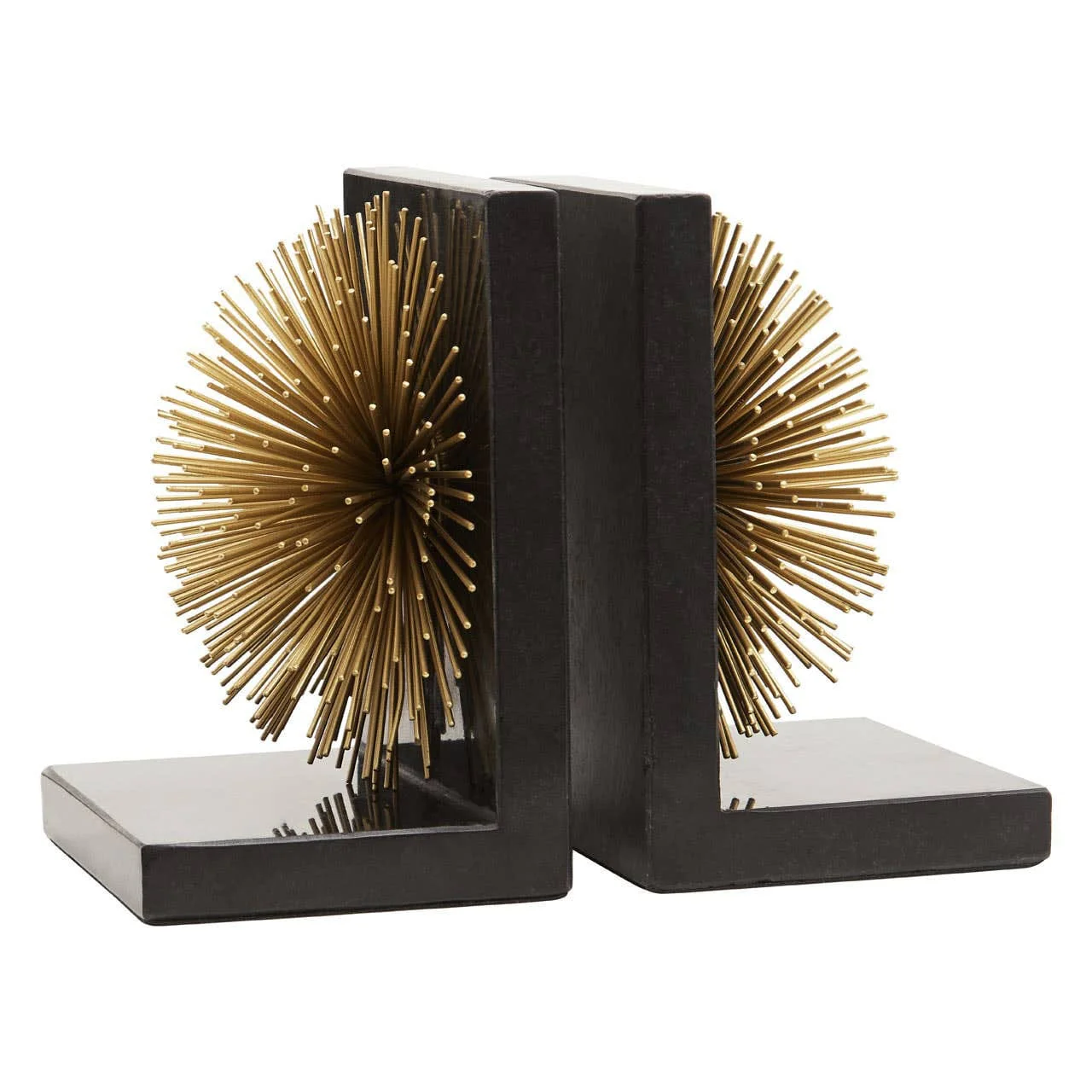 Mirano Set Of Two Gold Finish Starburst Bookends - Image 3