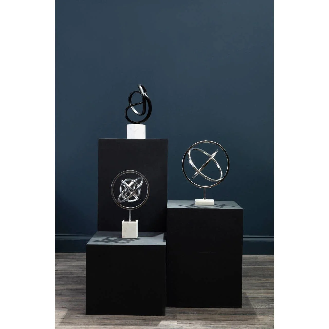 Mirano Silver Finish Spiral Sculpture - Image 3