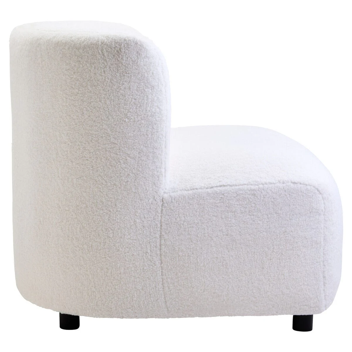 Montreal Ivory Boucle Effect Armless Lounge Chair - Image 3