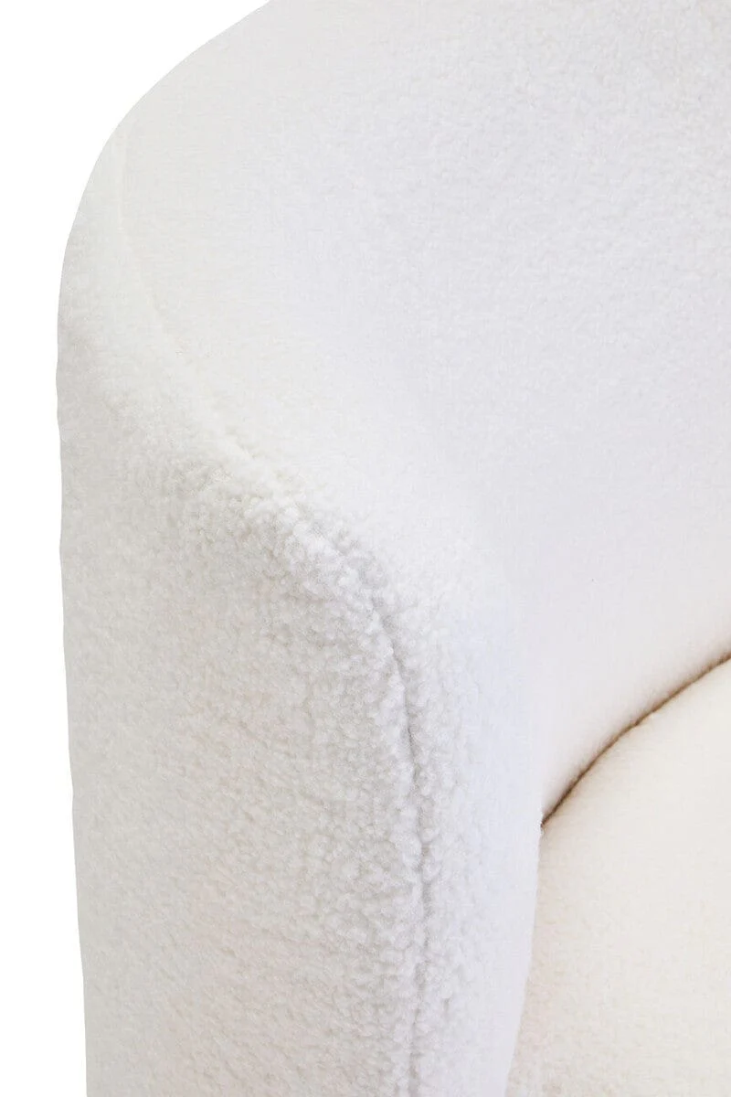 Montreal Ivory Boucle Effect Armless Lounge Chair - Image 7
