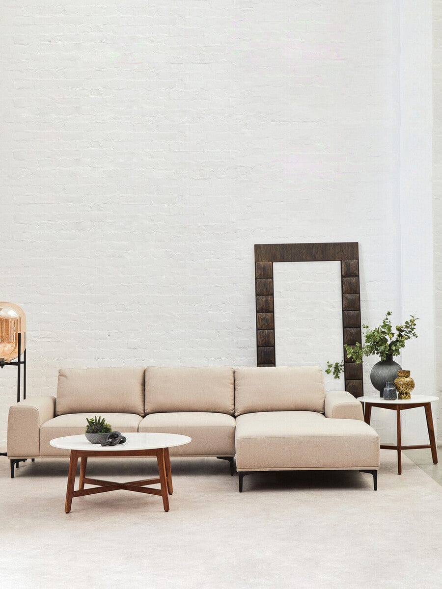 Myan Acacia Wood and White Marble Coffee Table - Image 15