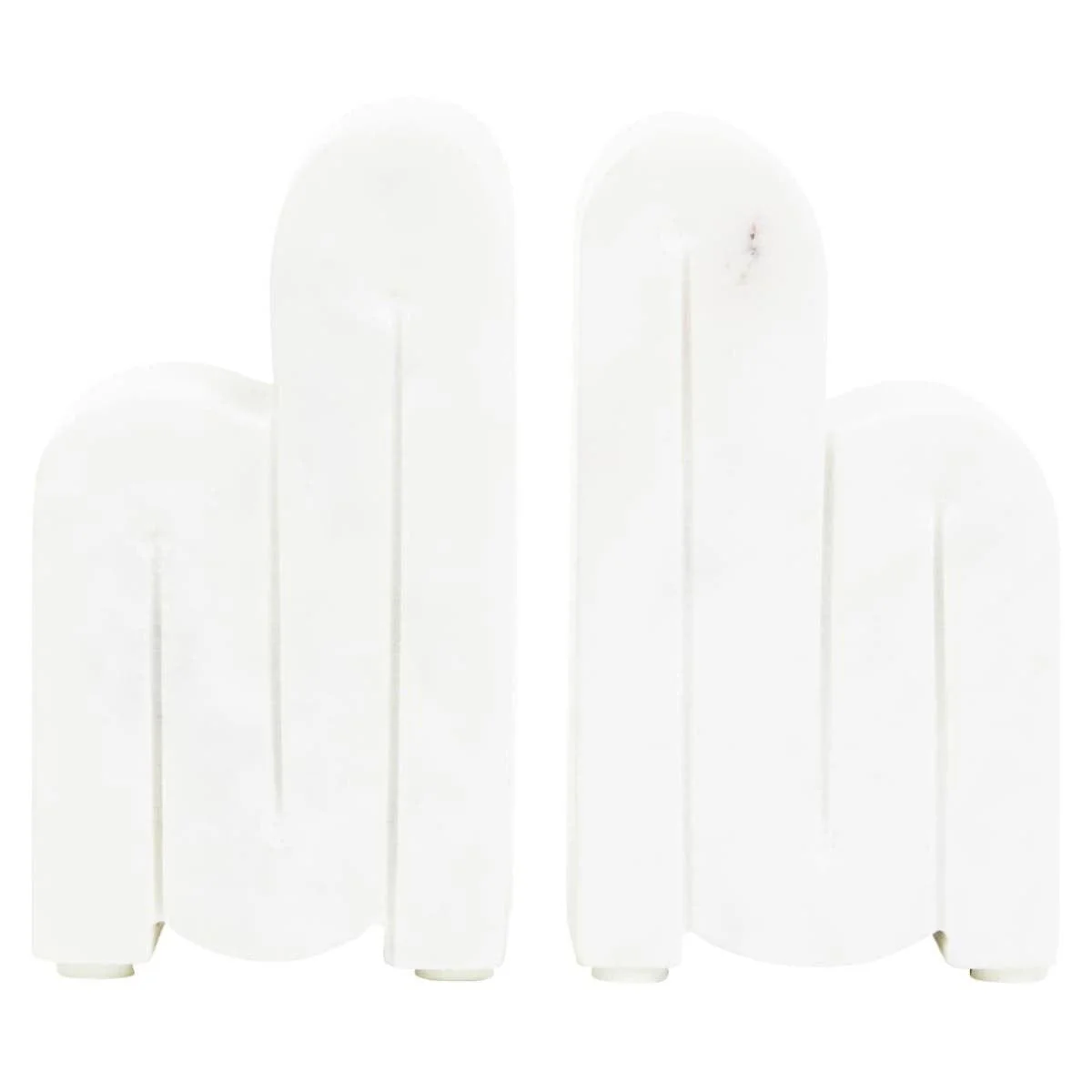 Nason Set Of 2 White Marble Bookends