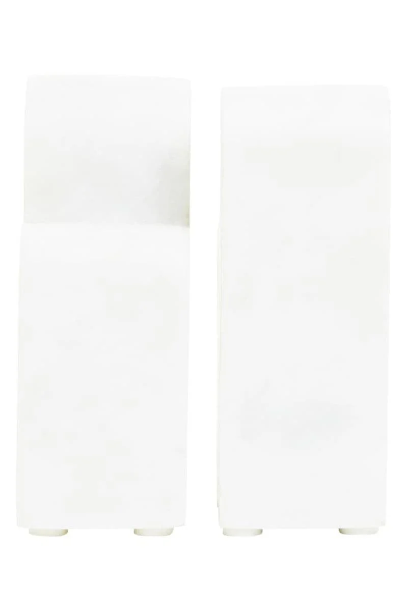 Nason Set Of 2 White Marble Bookends - Image 3