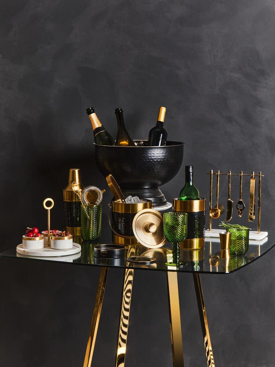 Omari Marble And Gold Finish Bar Tool Stand - Image 11