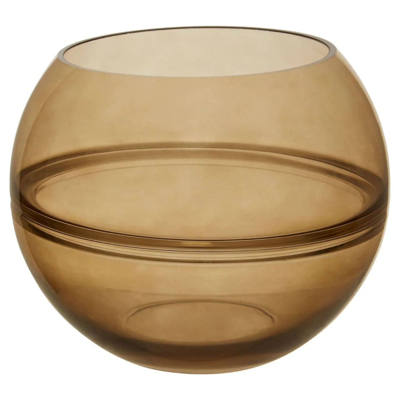Optik Smoked Glass Round Vase - Image 2