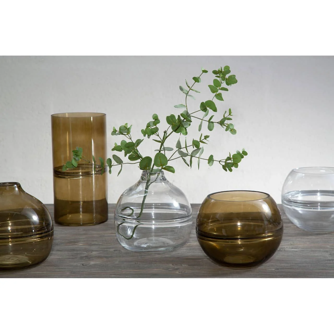 Optik Smoked Glass Round Vase - Image 3