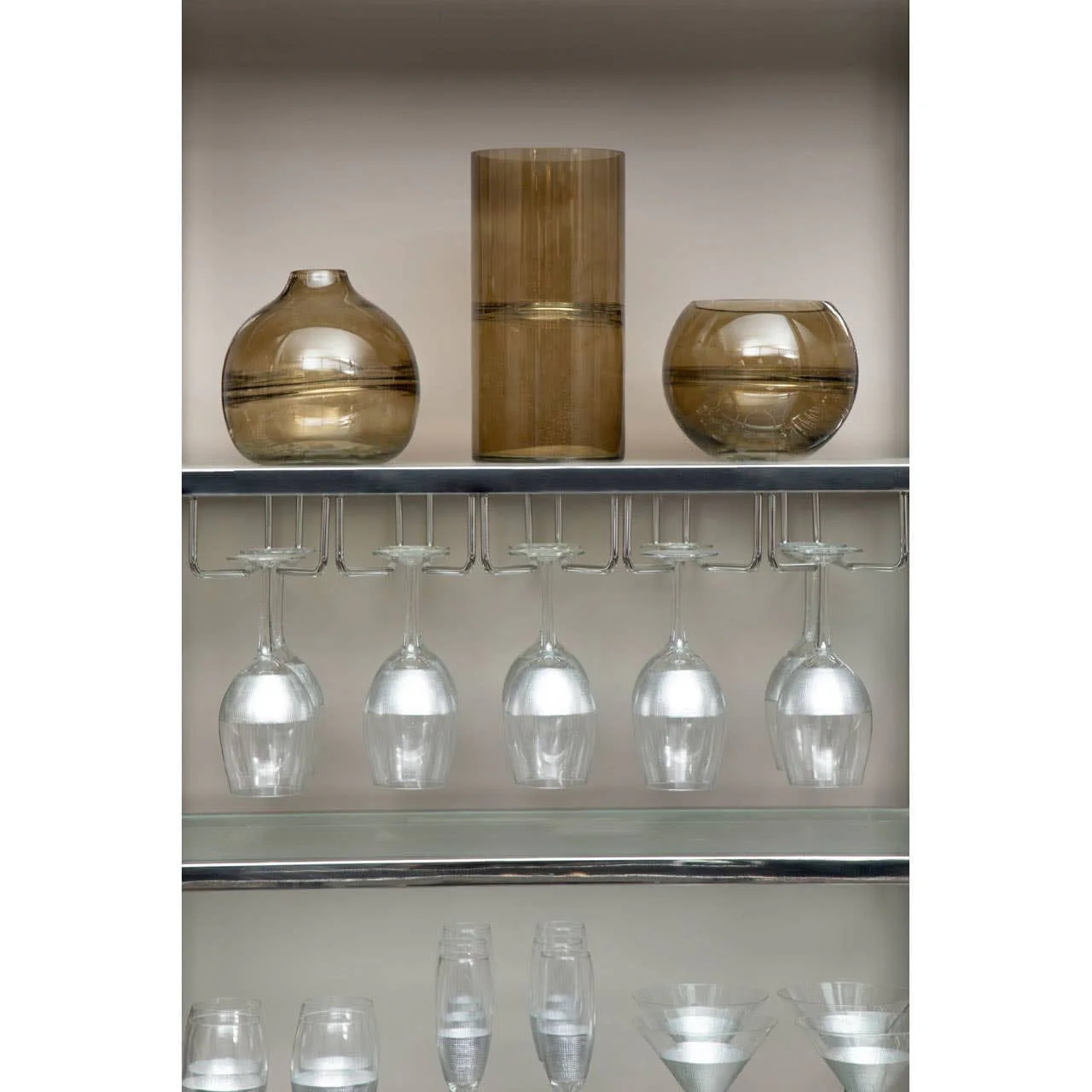 Optik Smoked Glass Round Vase - Image 7