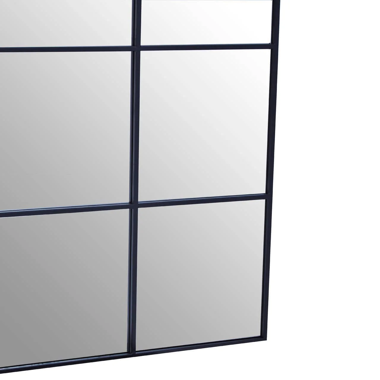 Oriel Grid Wall Mirror with Black Finish Frame - Image 3