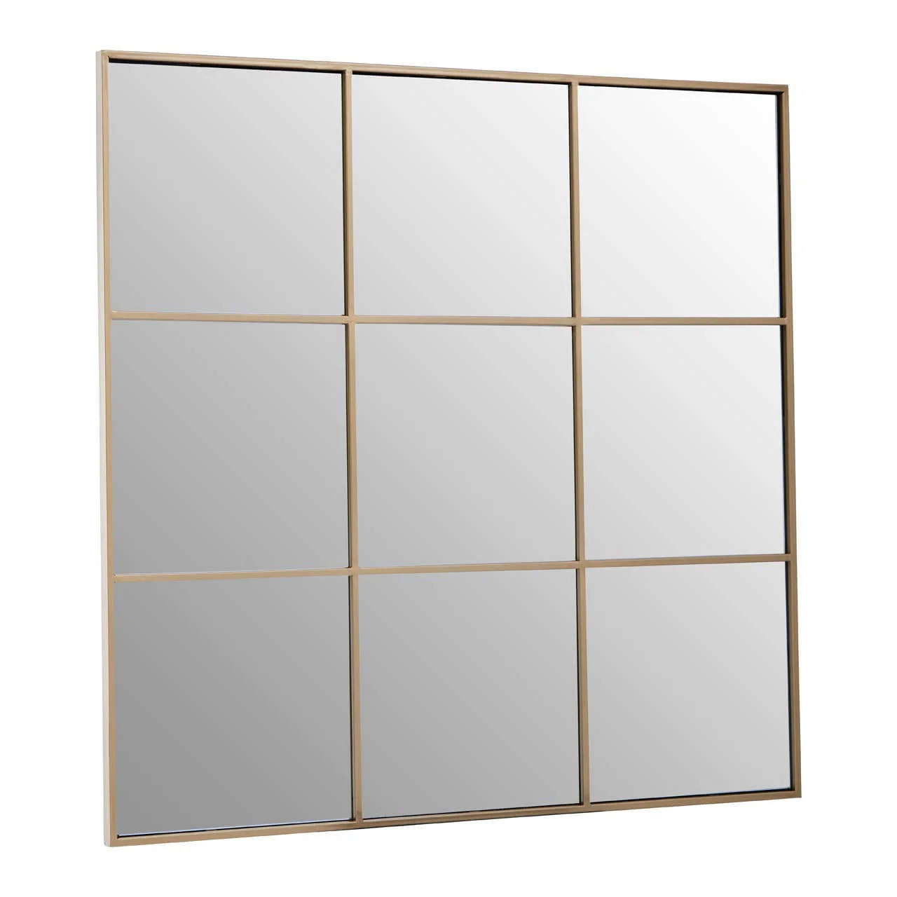 Oriel Grid Wall Mirror With Gold Finish Frame - Image 2
