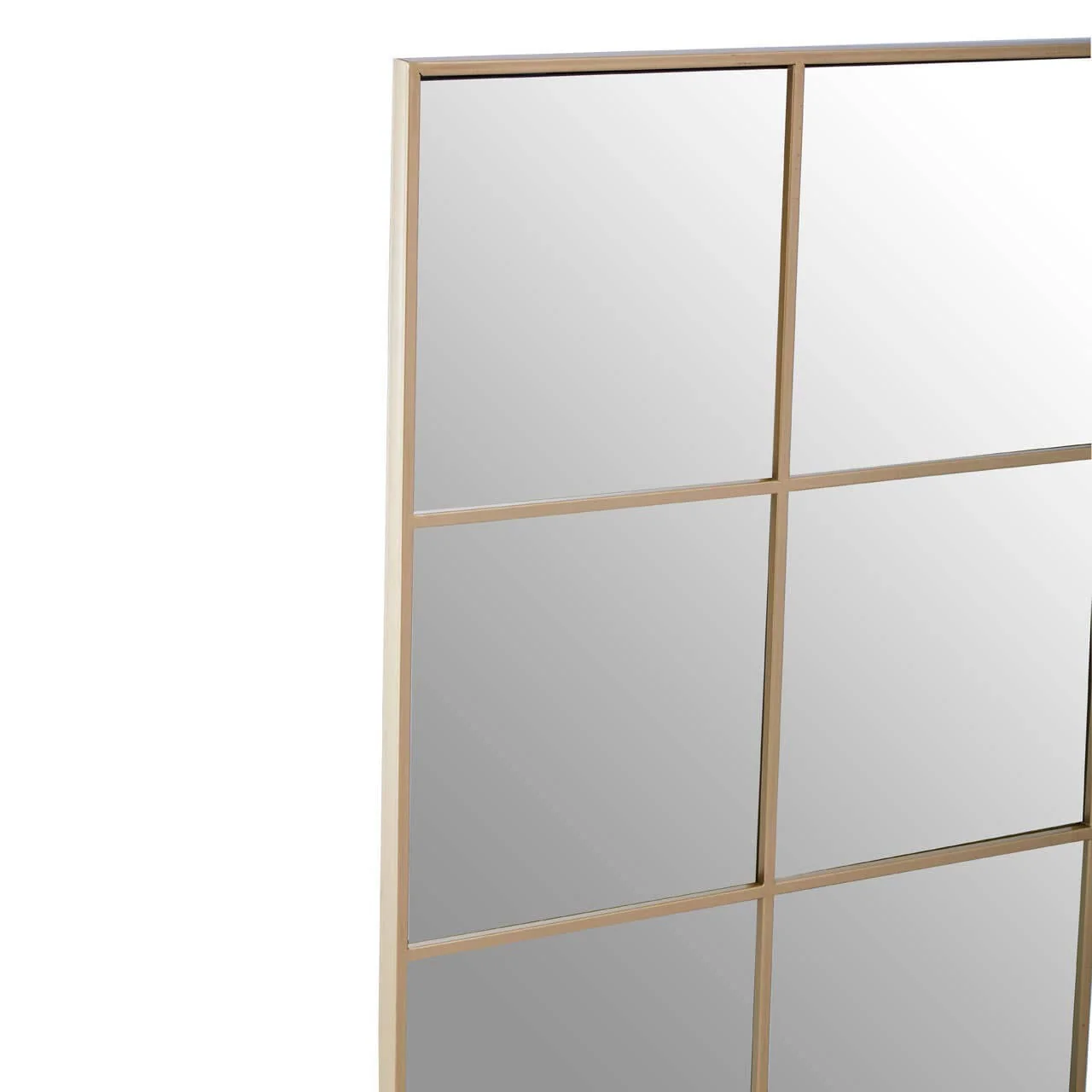 Oriel Grid Wall Mirror With Gold Finish Frame - Image 3