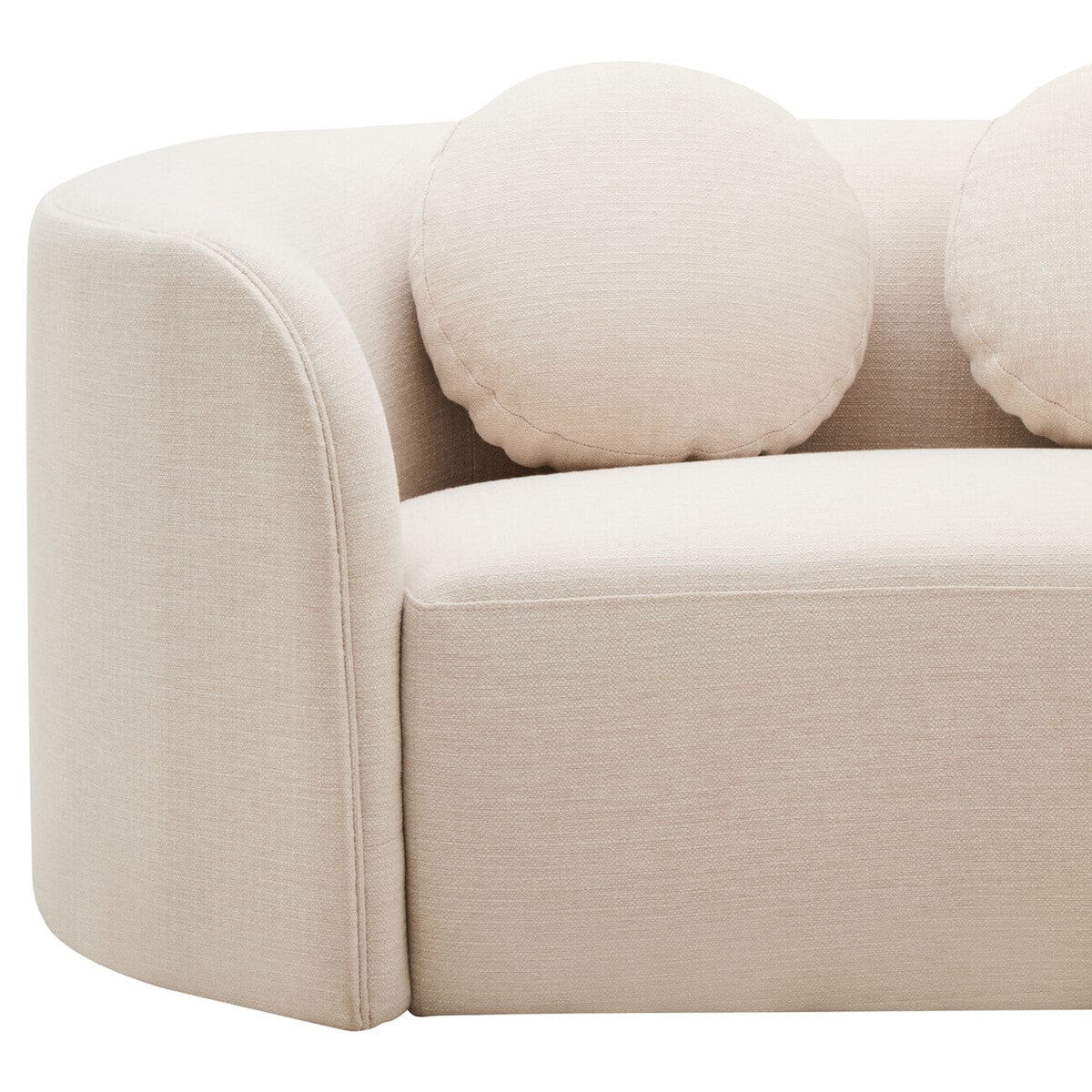 Ovada Cream Linen 3 Seater Curved Sofa - Image 6