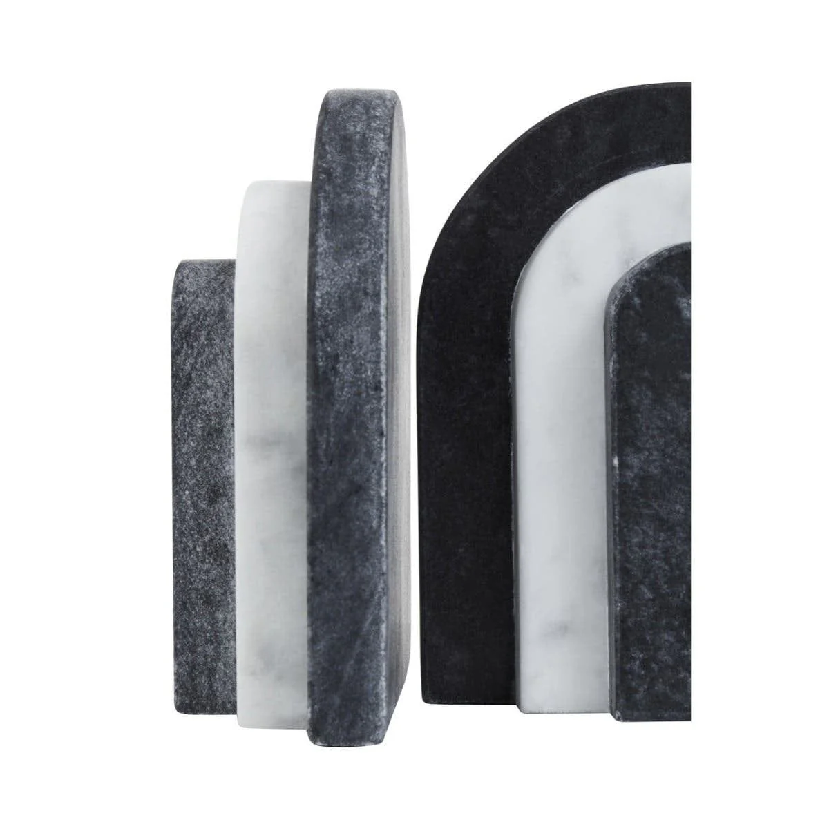 Oxana Black and White Marble Bookends - Image 6