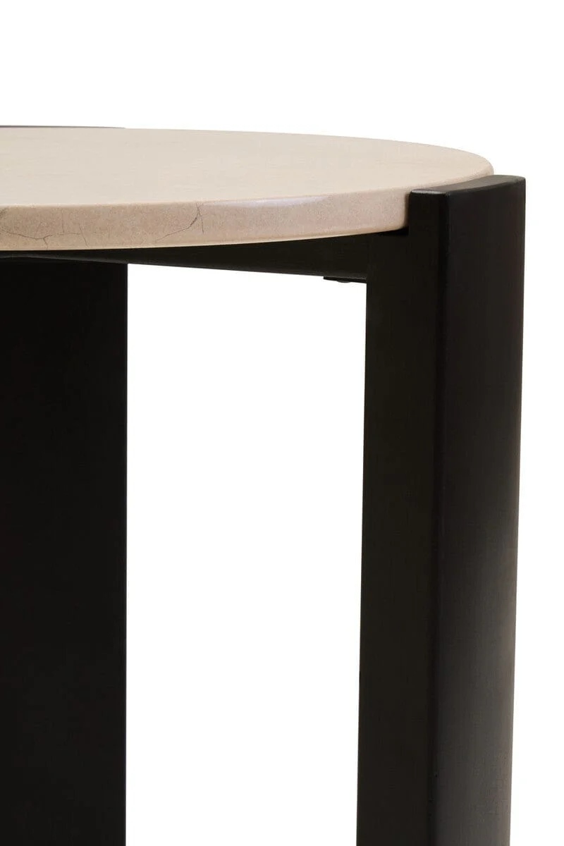 Palermo Cream Marble Top Round Side Table - Image 5