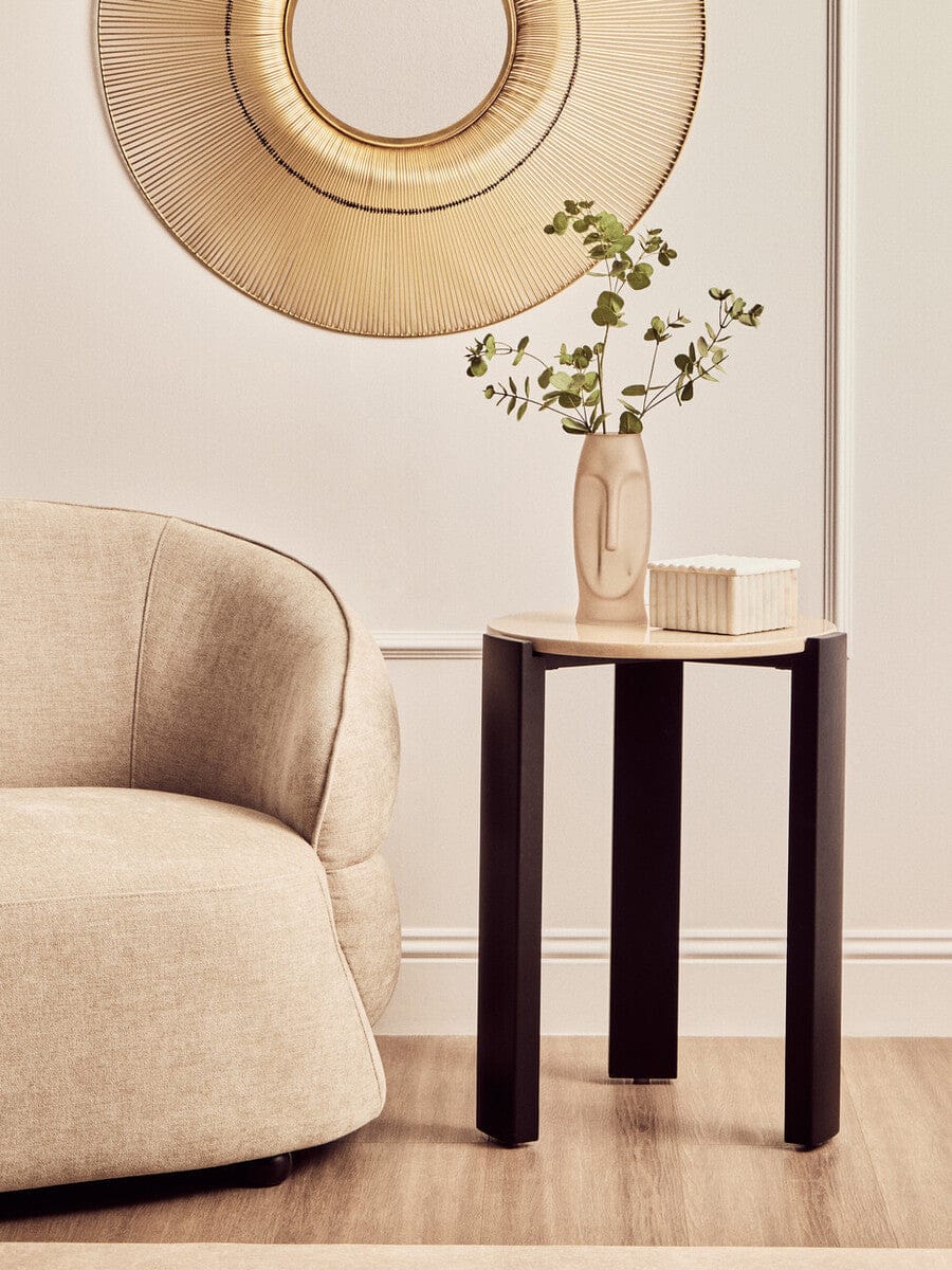 Palermo Cream Marble Top Round Side Table - Image 7