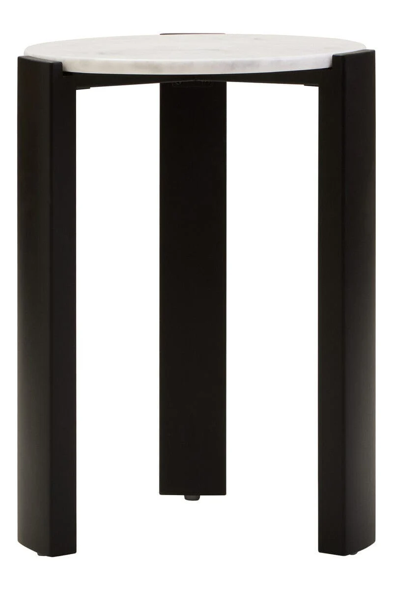 Palermo White Marble Top Round Side Table - Image 2