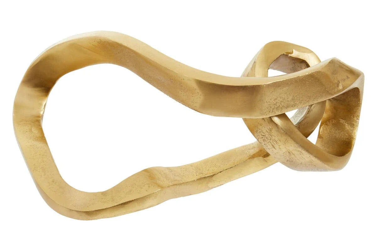 Prato Gold Finish Abstract Knot Sculpture