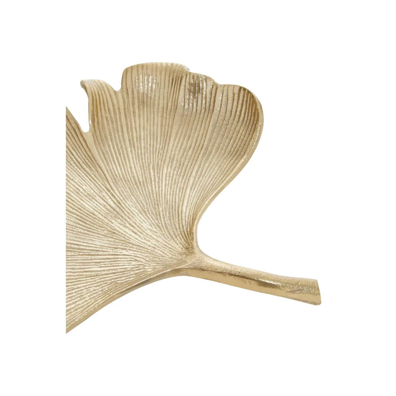 Prato Large Antique Gold Finish Ginkgo Dish - Image 5