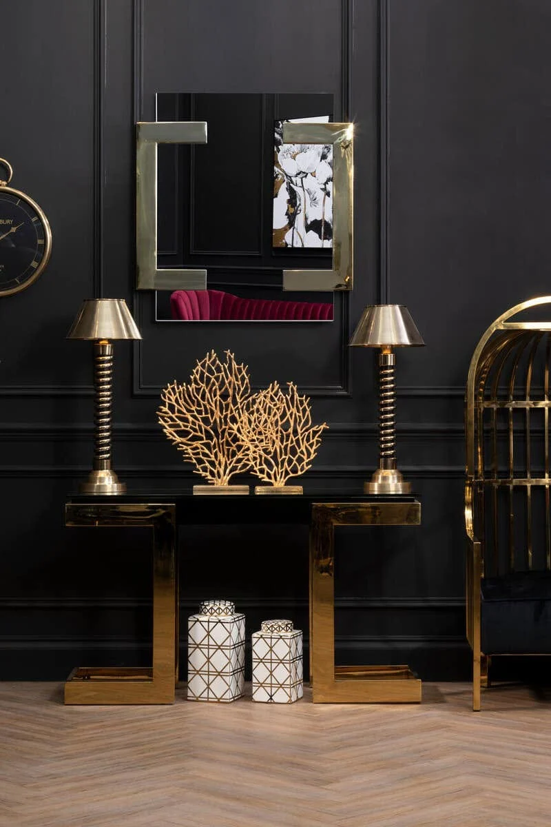 Prato Large Gold Finish Coral Sculpture - Image 9