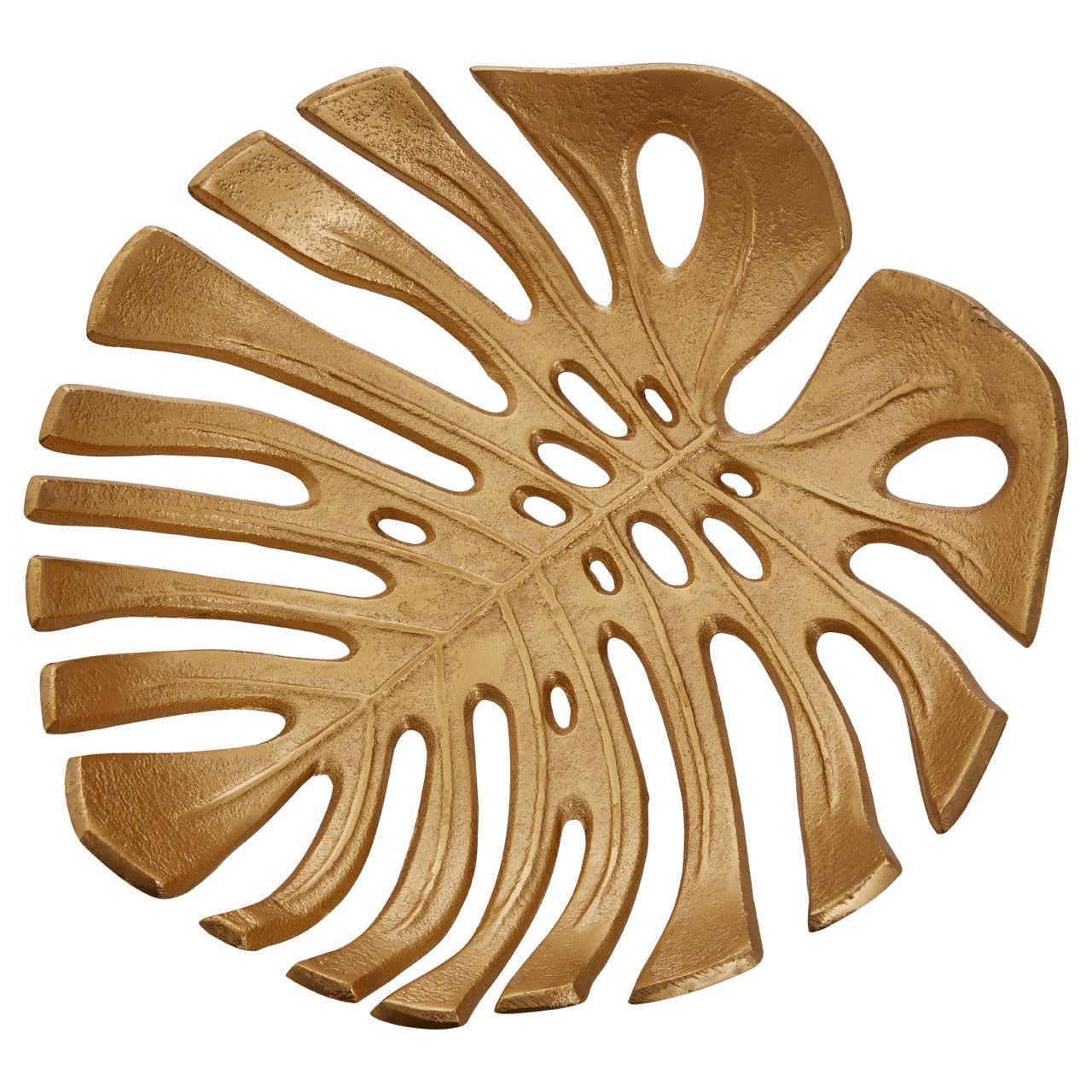 Prato Monstera Small Gold Finish Leaf Dish - Image 2