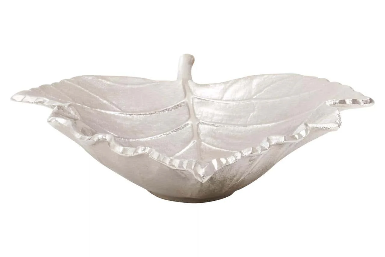 Prato Silver Finish Leaf Dish - Image 3