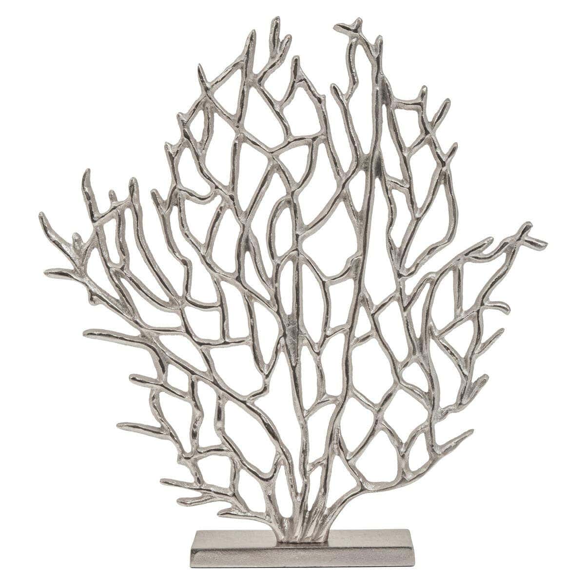 Prato Small Silver Nickel Finish Coral Sculpture - Image 2